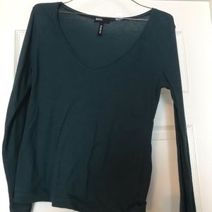 Teal scoop neck top